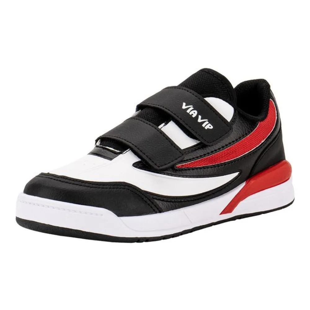 Tênis Infantil Masculino Via Vip VV4018 PRETO/VERMELHO 27