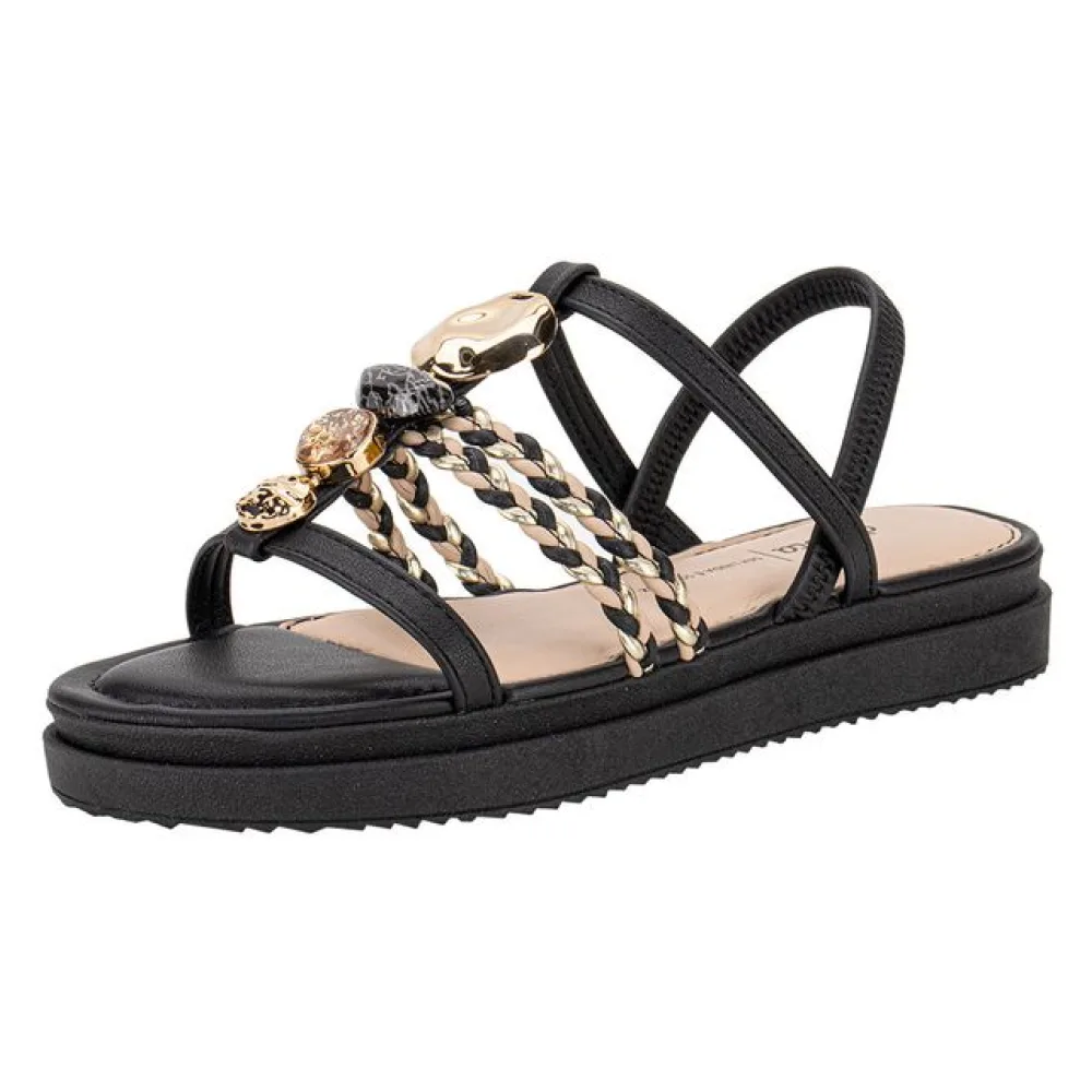 Sandália Feminina Flat Dakota Y7635 PRETO 34