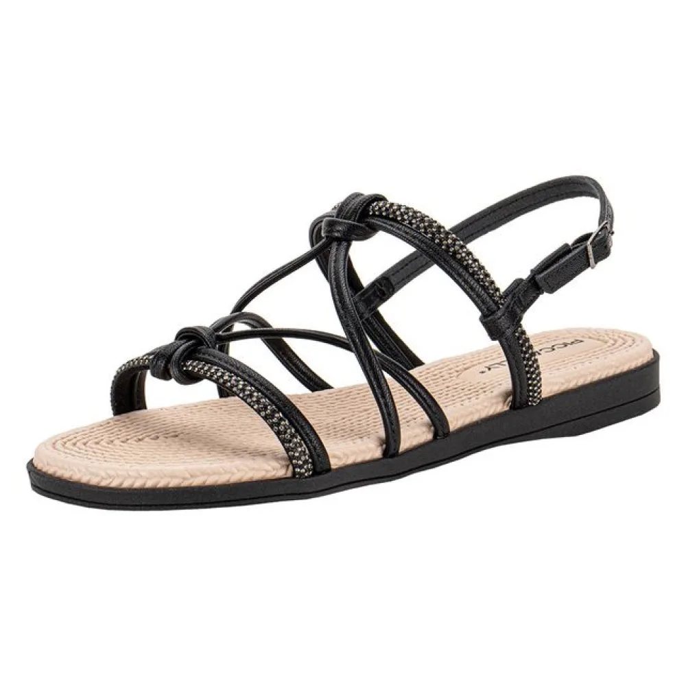 Sandália Feminina Flat Piccadilly 513011 PRETO 34