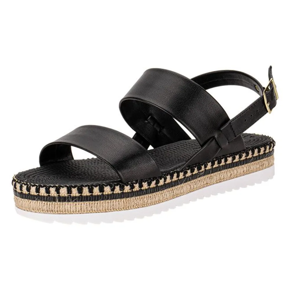 Sandália Feminina Flat Moleca 5447518 PRETO 34