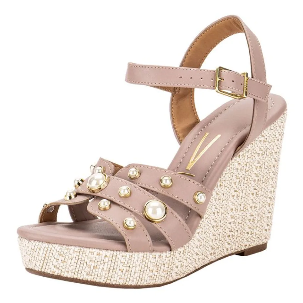 Sandália Feminina Anabela Vizzano 62832117 BEGE/ROSA 34