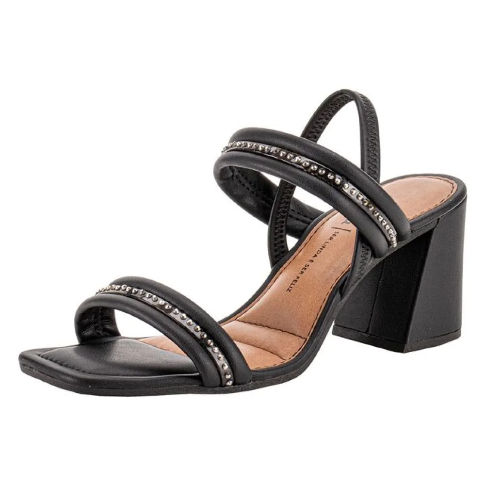 Sandália Feminina Salto Grosso Dakota Y8391 PRETO 37
