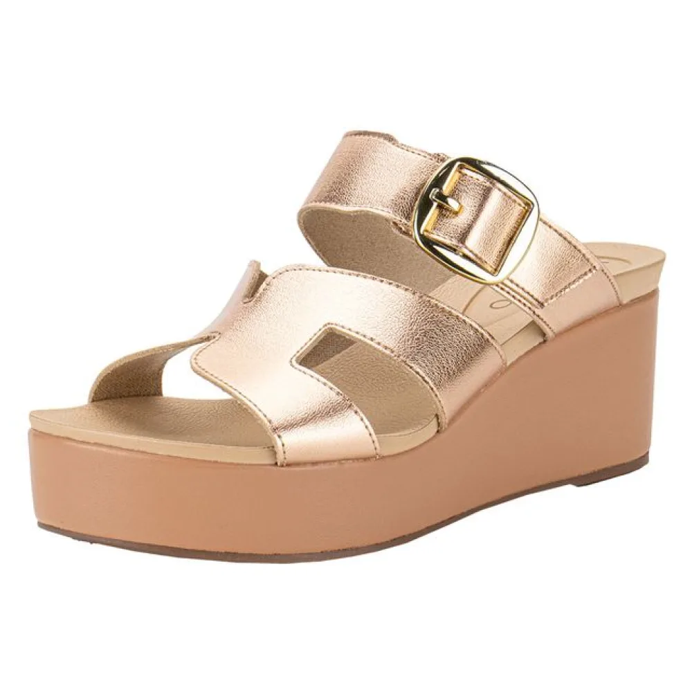 Tamanco Feminino Anabela Beira Rio 8407136 BRONZE 38