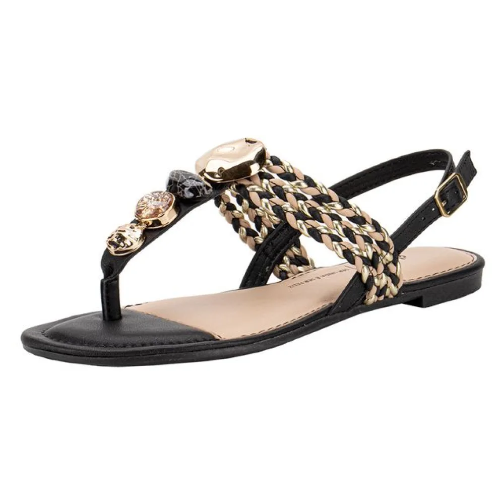 Sandália Feminina Flat Dakota Y7991 PRETO 34