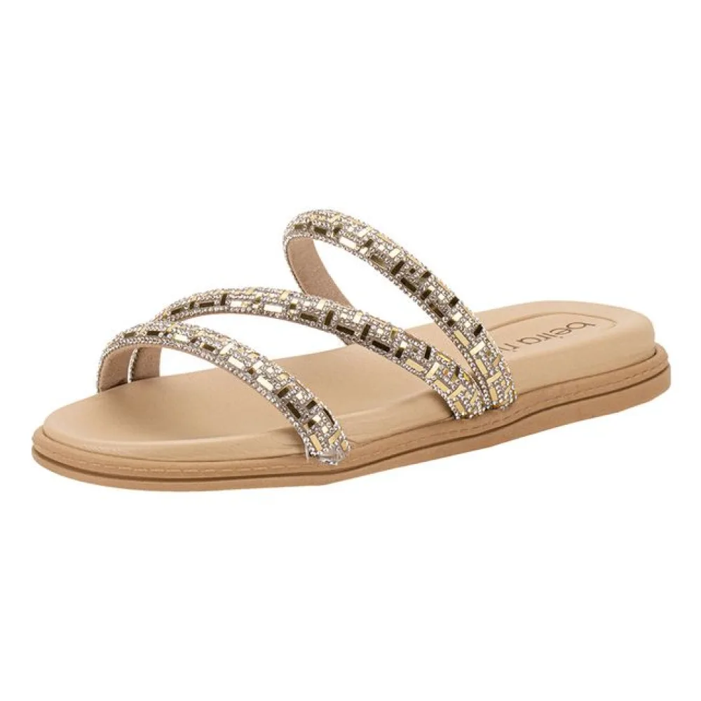Tamanco Feminino Flat Beira Rio 8488108 OURO 34