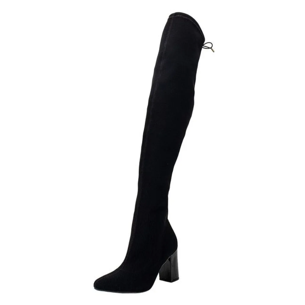 Bota Feminina Over The Knee Via Marte 021015 PRETO 34