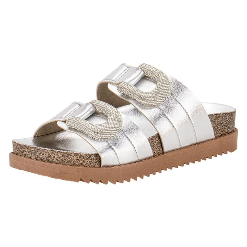 Sandália Feminina Conforto Moleca 5500107 PRATA 34