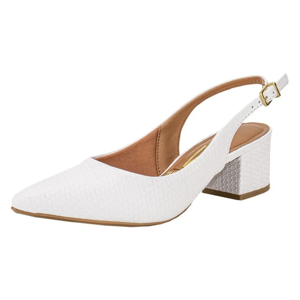 Sapato Feminino Salto Grosso Vizzano 1220311 BRANCO 35