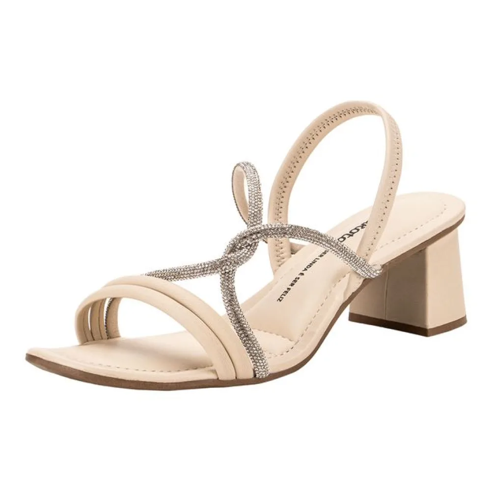 Sandália Feminina Salto Grosso Dakota Y7912 MARFIM 37