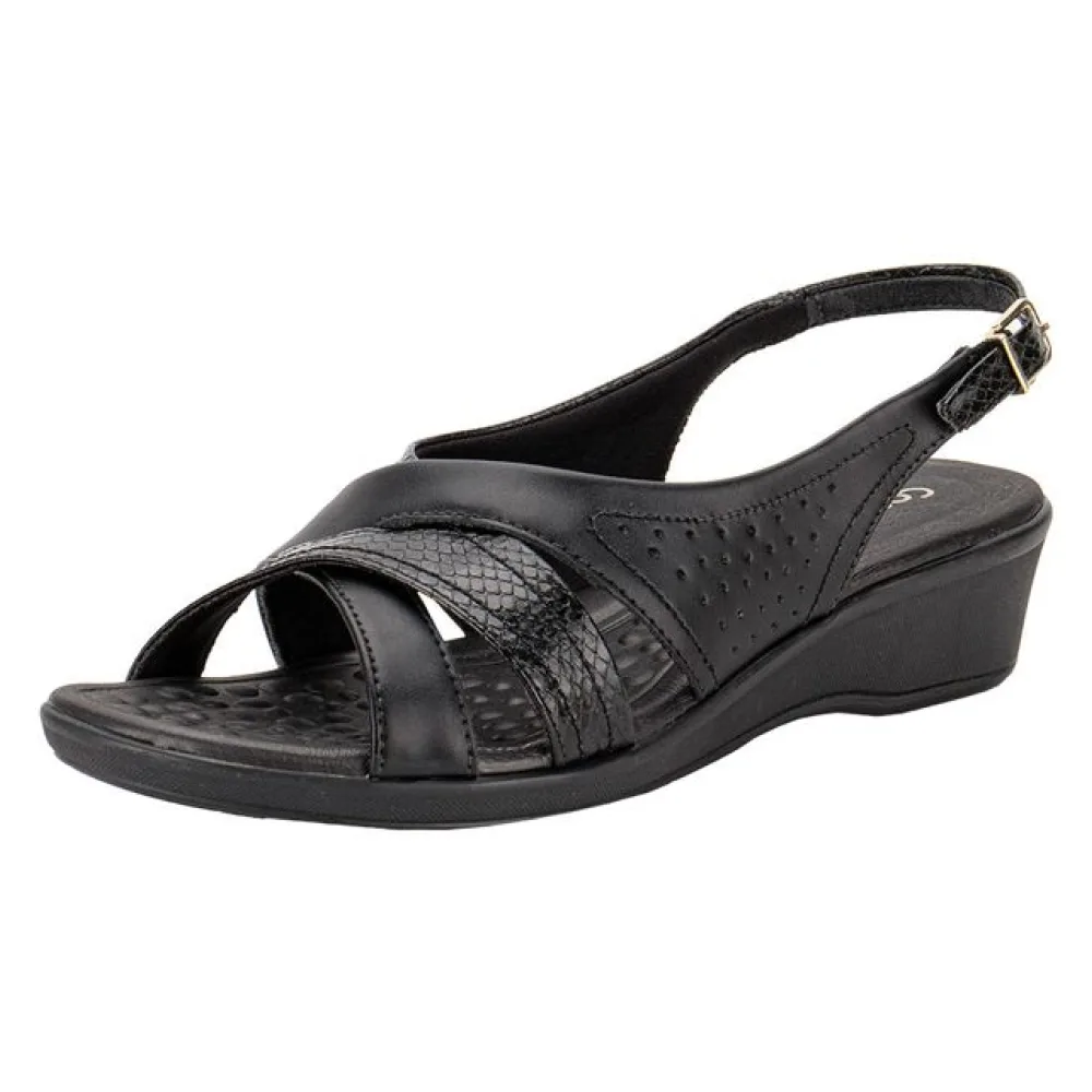 Sandália Feminina Anabela ComfortFlex 2472405 PRETO 34