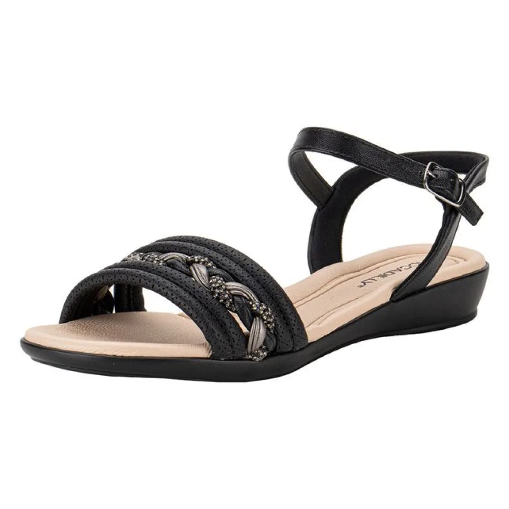 Sandália Feminina Flat Piccadilly 500377 PRETO 36