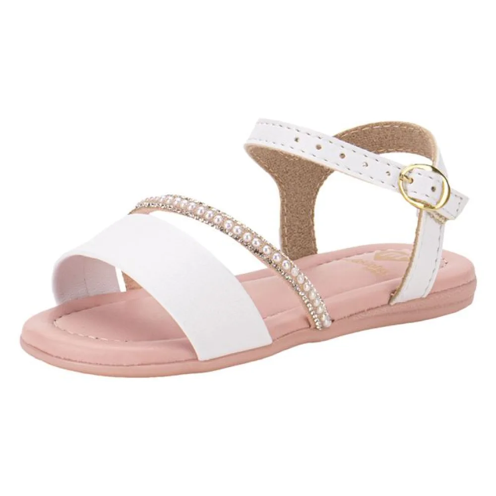 Sandália Infantil Feminina Molekinha 2114277 BRANCO/ROSA 17