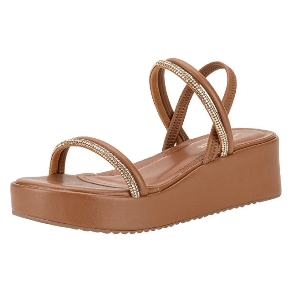 Sandália Feminina Anabela Via Marte 167008 CAMEL 38