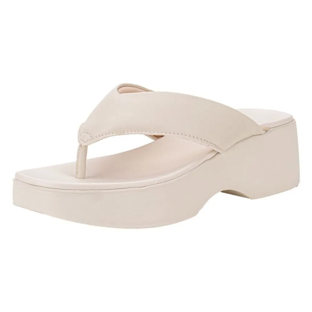 Tamanco Feminino Salto Grosso Moleca 5503105 MARFIM 36