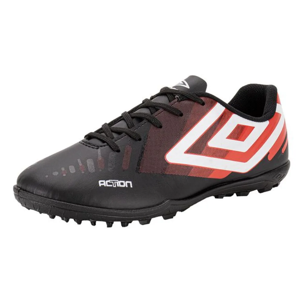 Chuteira Masculina Society Action Umbro U01FB00249 PRETO/VERMELHO 37
