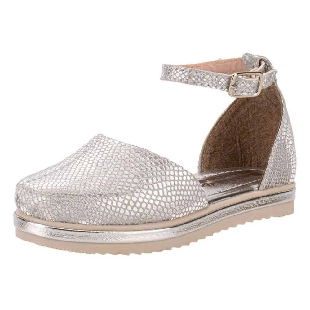 Sandália Infantil Feminina Espadrille Bella Ninna 12081 PRATA 22