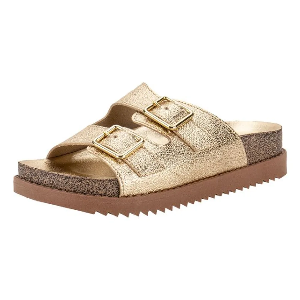 Sandália Feminina Conforto Moleca 5500105 OURO 34