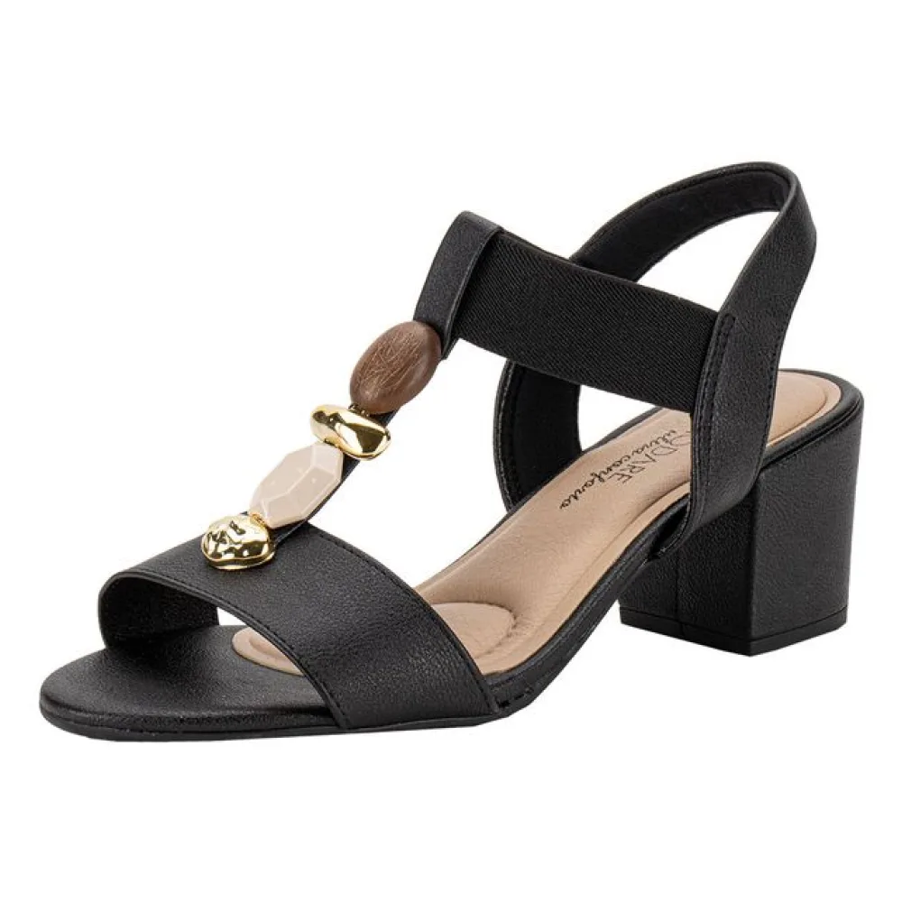 Sandália Feminina Salto Grosso Modare 7109465 PRETO 34