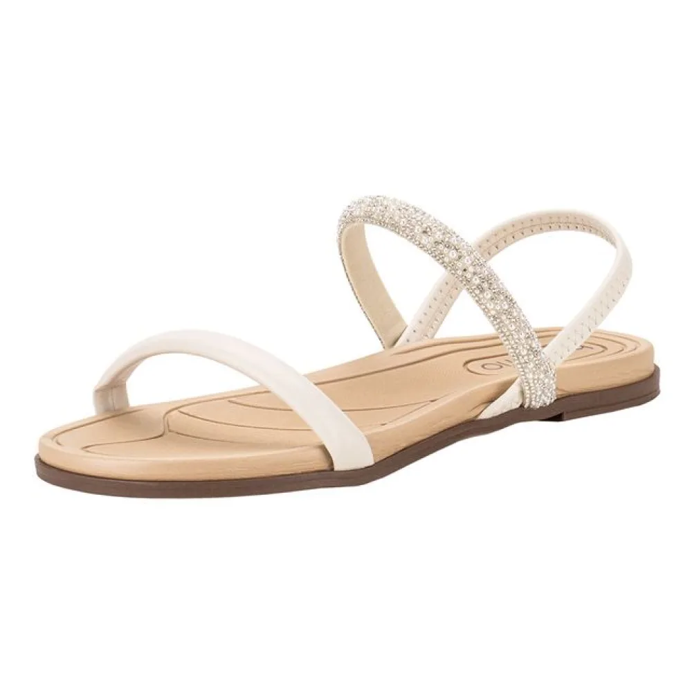 Sandália Feminina Flat Beira Rio 8507103 MARFIM 34