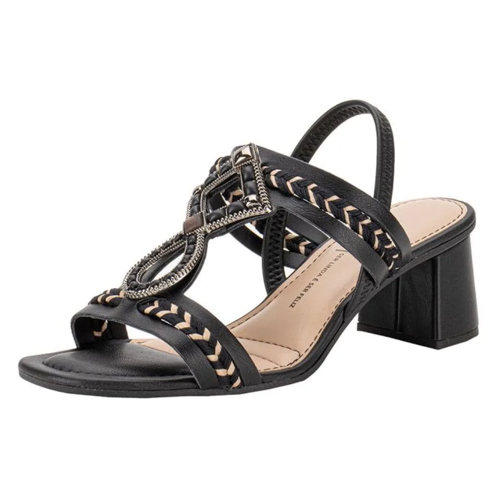 Sandália Feminina Salto Grosso Dakota Y7961 PRETO 34