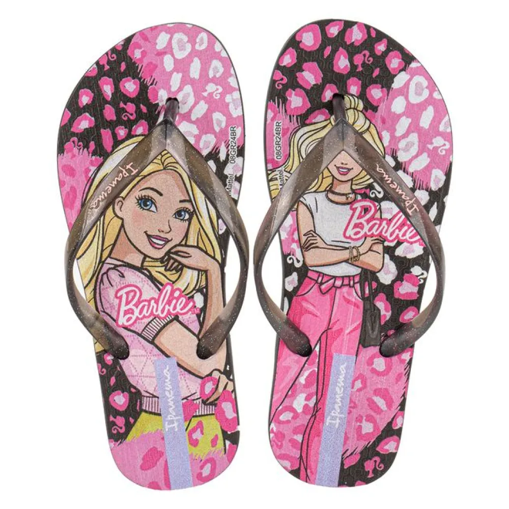 Chinelo Infantil Feminino Barbie Meu Encanto Ipanema 27291 PRETO/ROSA 27/28
