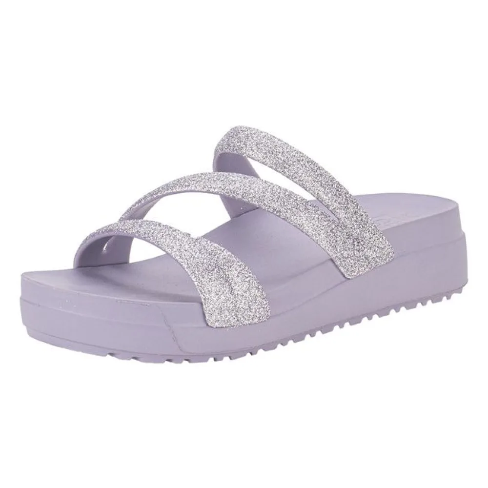 Tamanco Feminino Anabela Glitter Up Zaxy 19068 CINZA 33/34