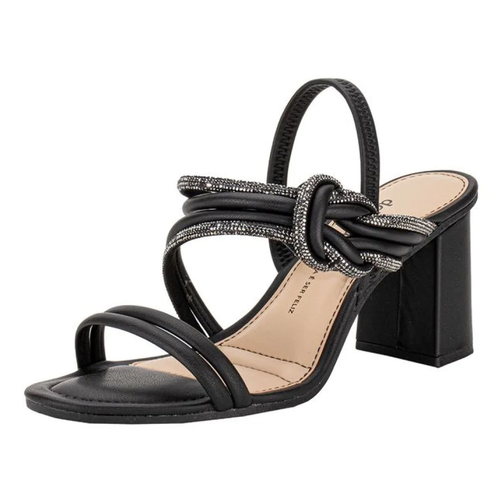 Sandália Feminina Salto Grosso Dakota Y7891 PRETO 34