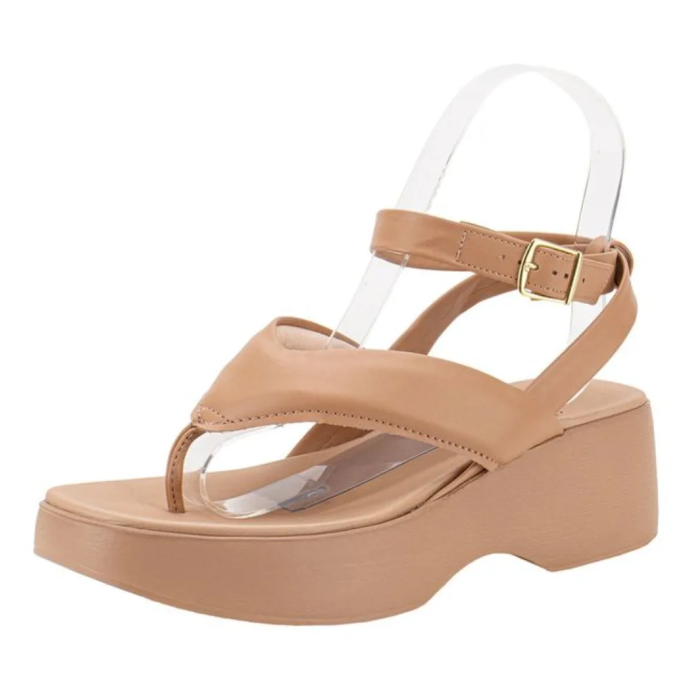 Sandália Feminina Anabela Moleca 5503109 SALMÃO 36
