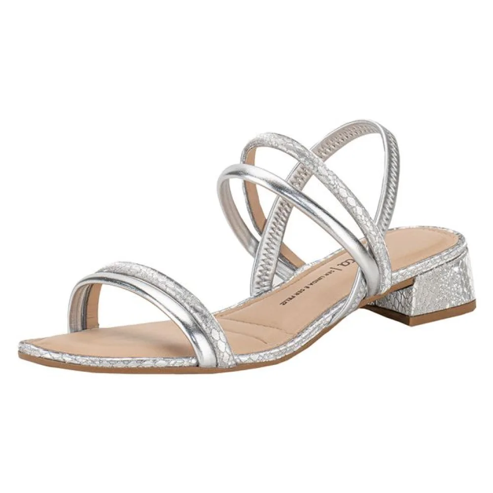 Sandália Feminina Salto Grosso Dakota Y8051 PRATA 37
