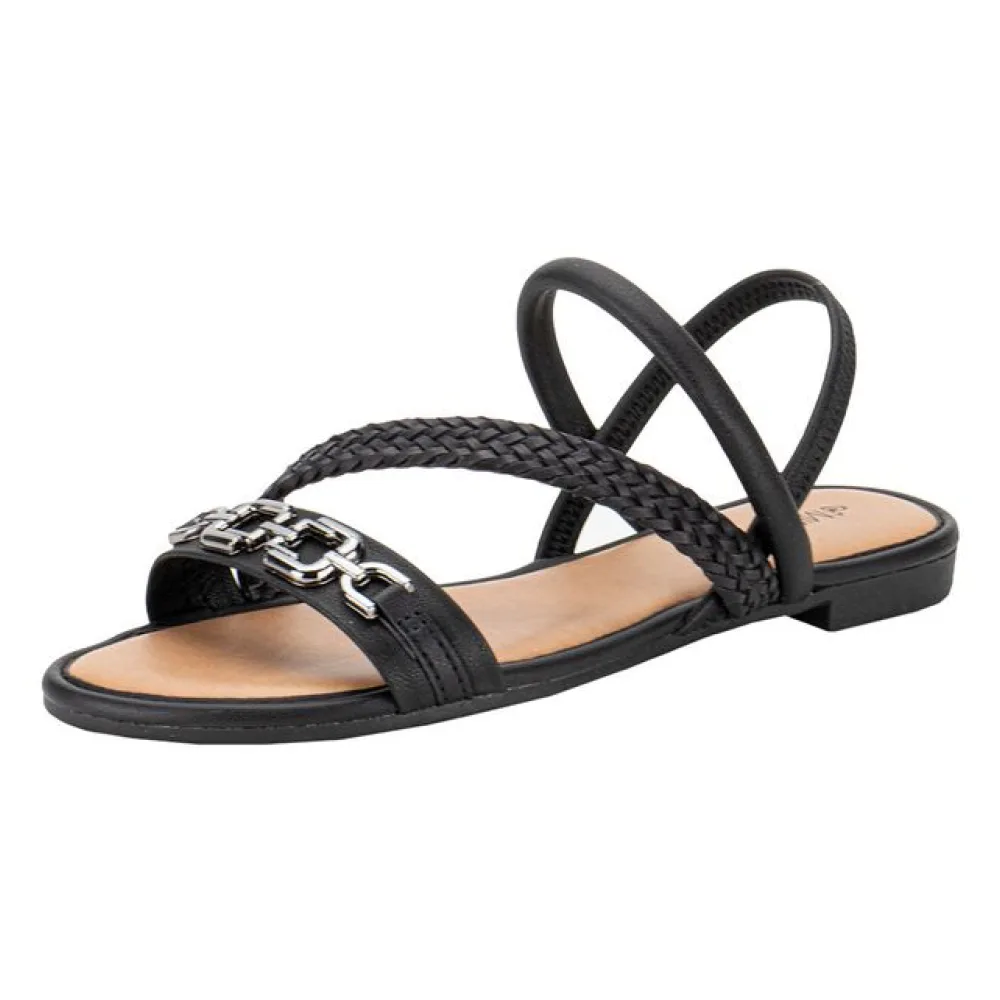 Sandália Feminina Flat Mississipi MB393 PRETO 34