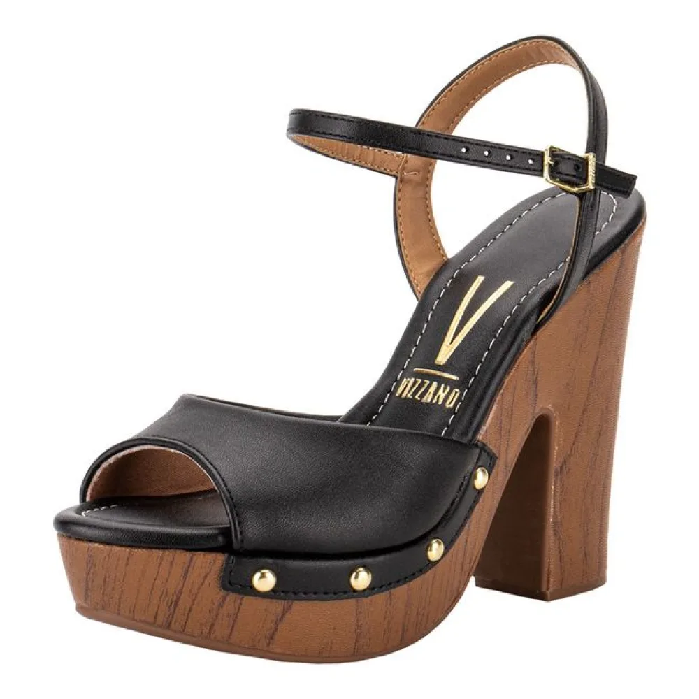 Sandália Feminina Meia Pata Vizzano 6281847 PRETO/CAMEL 37