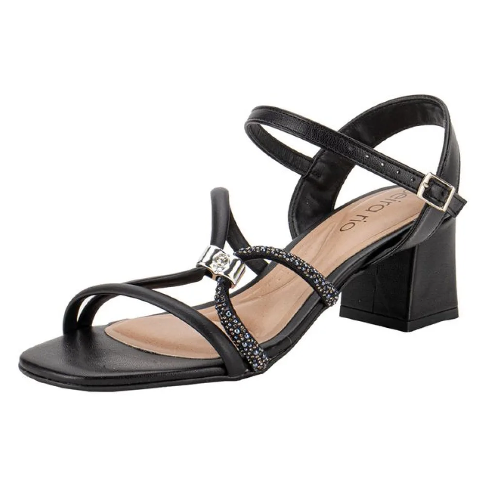 Sandália Feminina Salto Grosso Beira Rio 8536102 PRETO 34