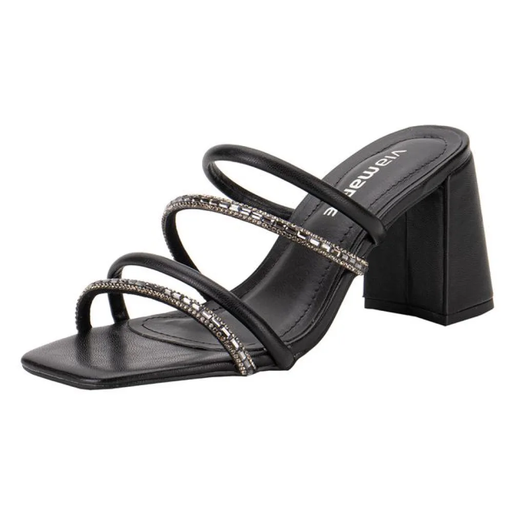 Tamanco Feminino Salto Grosso Via Marte 105012 PRETO 36