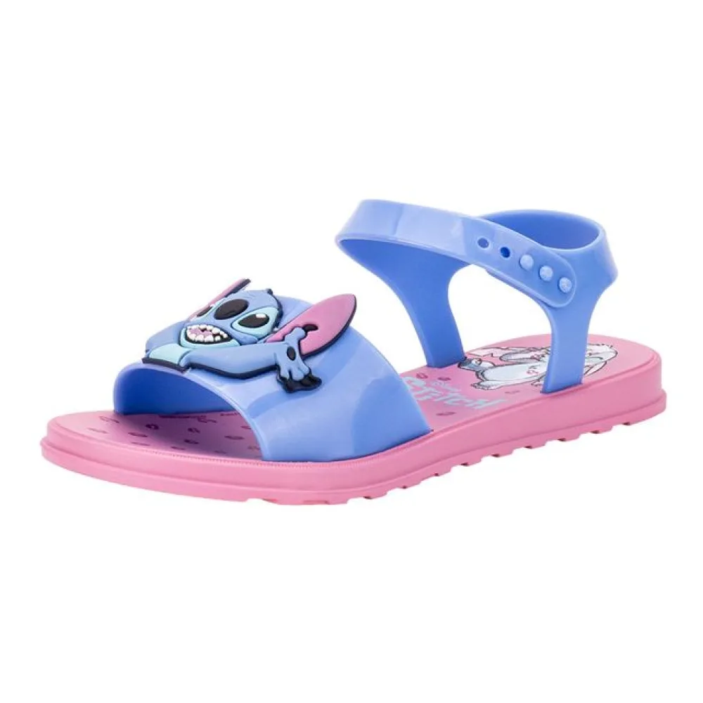 Sandália Infantil Stitch To Play Grendene Kids 23196 AZUL/ROSA 31