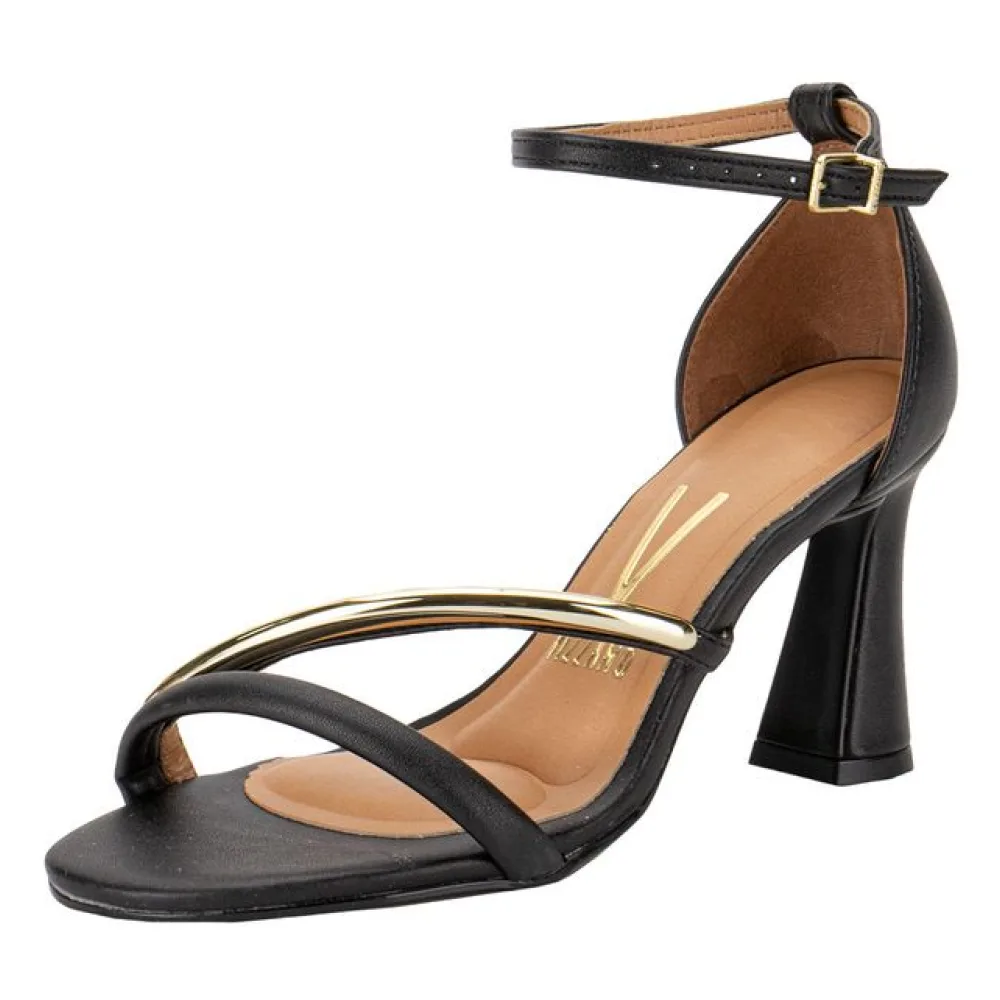 Sandália Feminina Salto Grosso Vizzano 6517206 PRETO 38