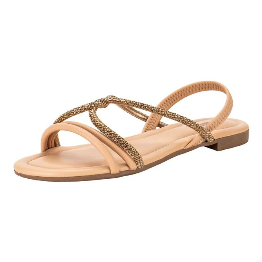 Sandália Feminina Flat Mississipi MI542 CAMEL 34