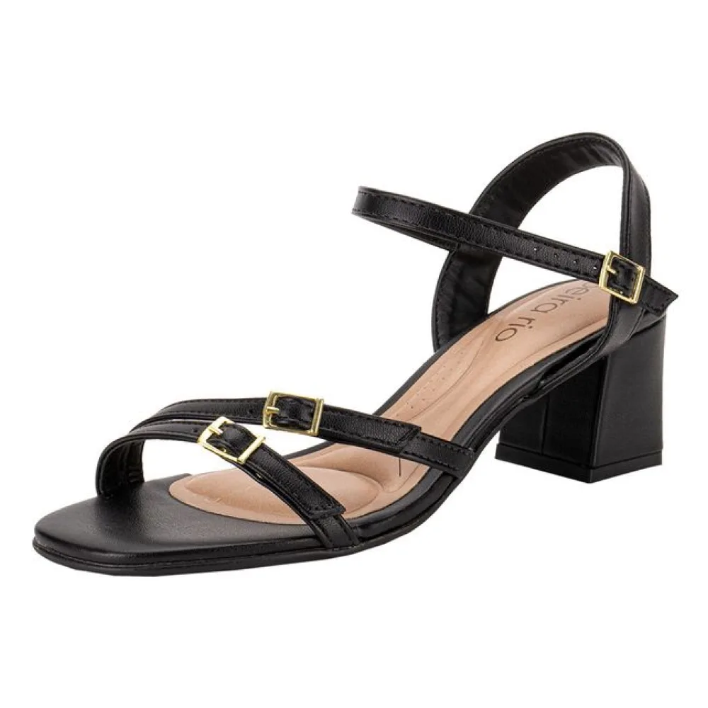 Sandália Feminina Salto Grosso Beira Rio 8536105 PRETO 36