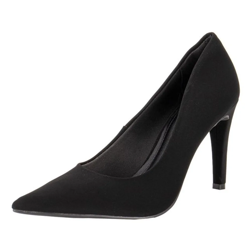 Scarpin Feminino Salto Fino Via Marte 045001 PRETO/NOBUCK 39