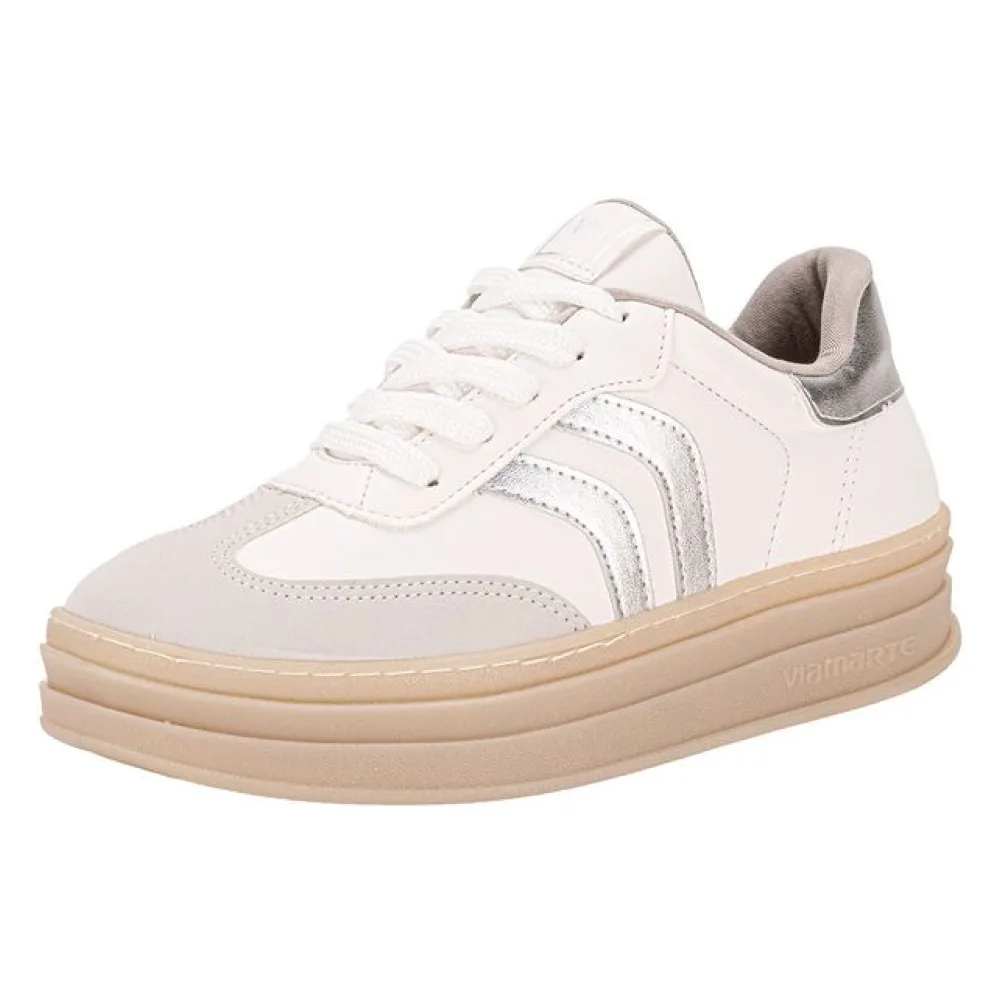 Tênis Feminino Casual Via Marte 156001 BRANCO/CINZA 36
