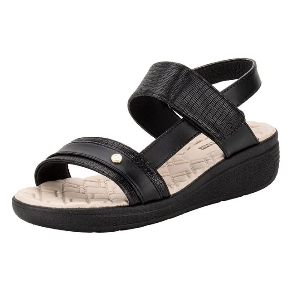 Sandália Feminina Anabela ComfortFlex 2486407 PRETO 34