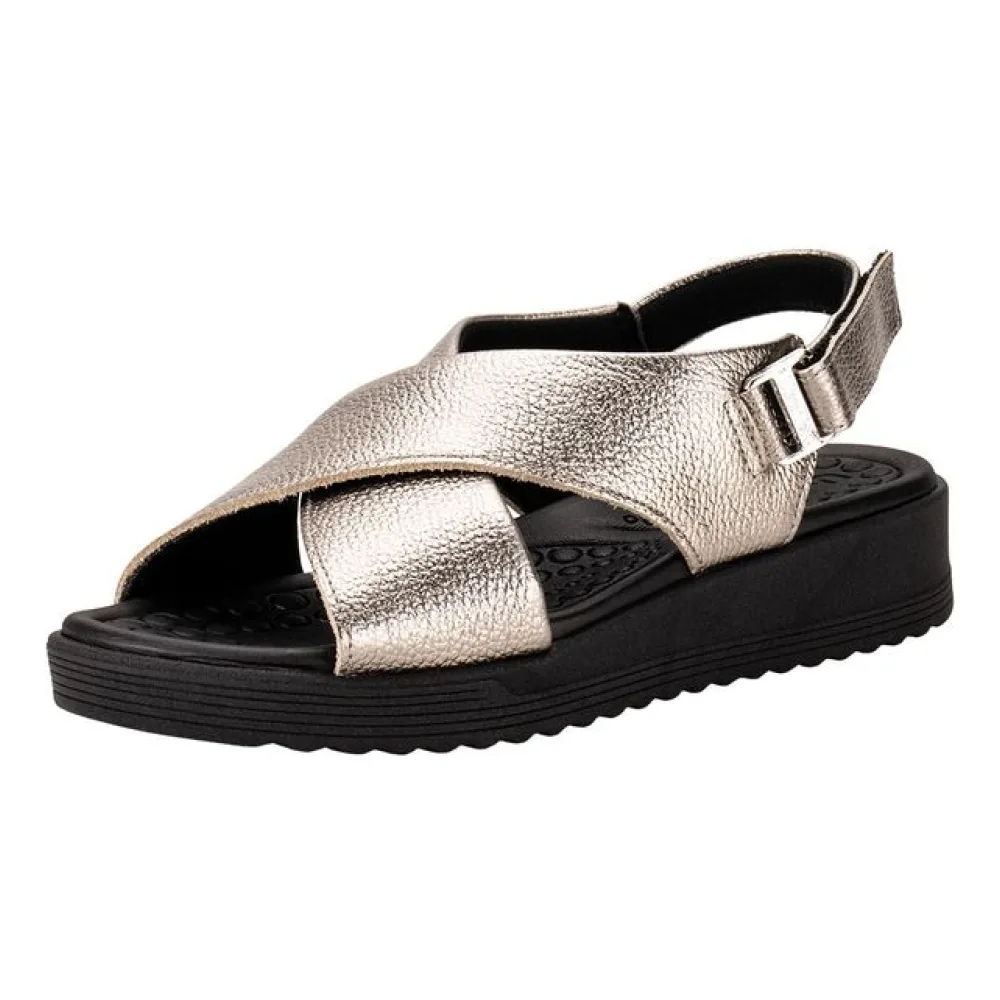 Sandália Feminina Anabela Usaflex MA10005 PRATA 35