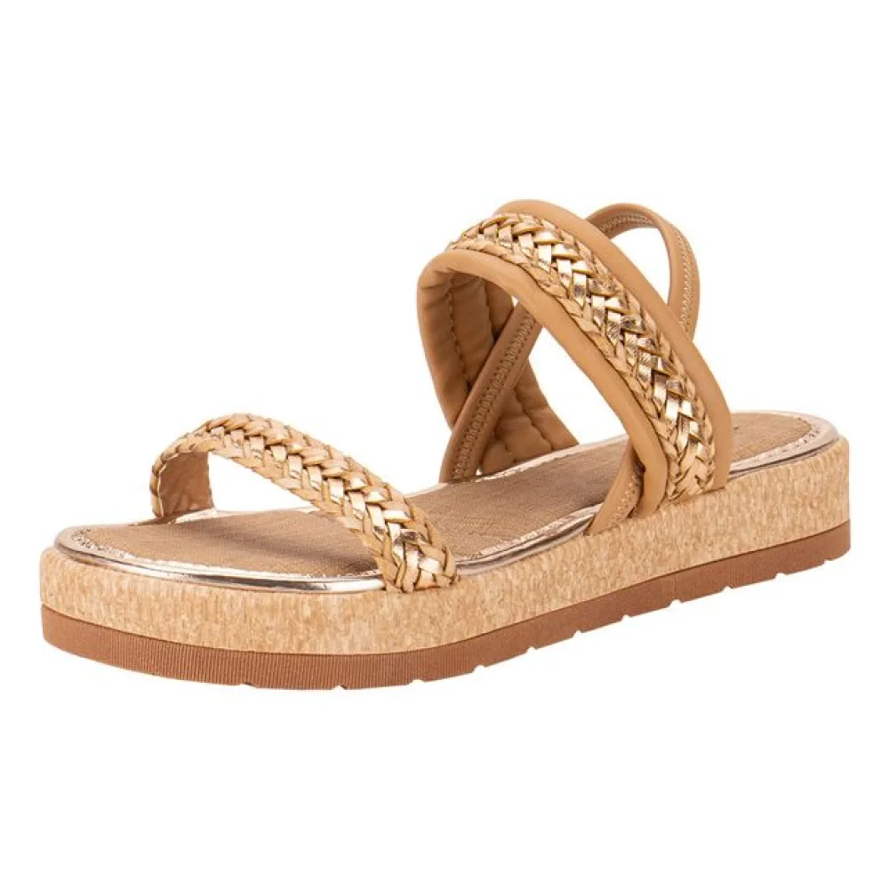 Sandália Feminina Flat Mississipi MC652 CAMEL 39