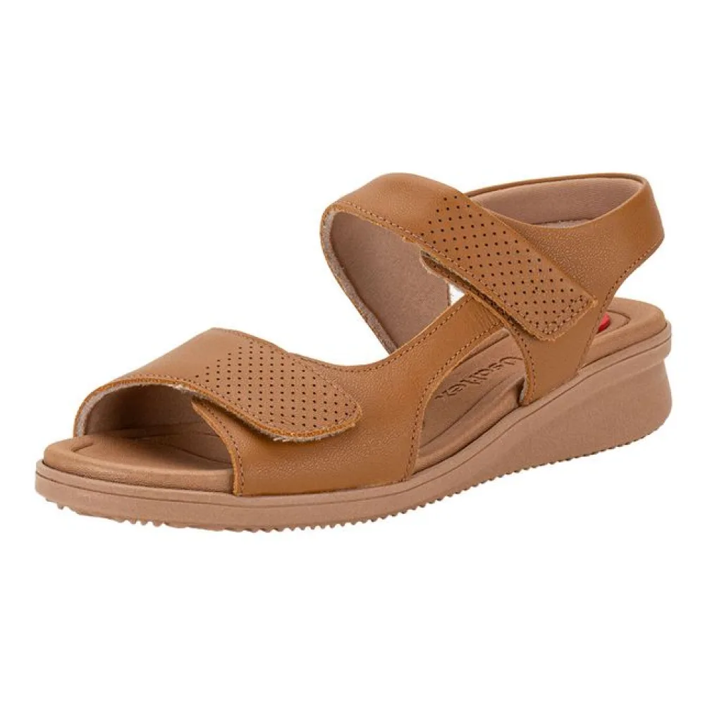 Sandália Feminina Anabela Usaflex AM16001 CARAMELO 34