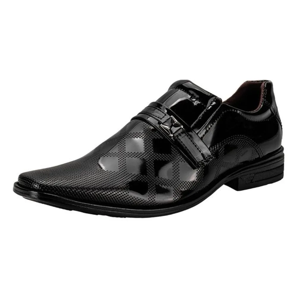 Sapato Masculino Social Bkarellus TR97 VERNIZ/PRETO 40