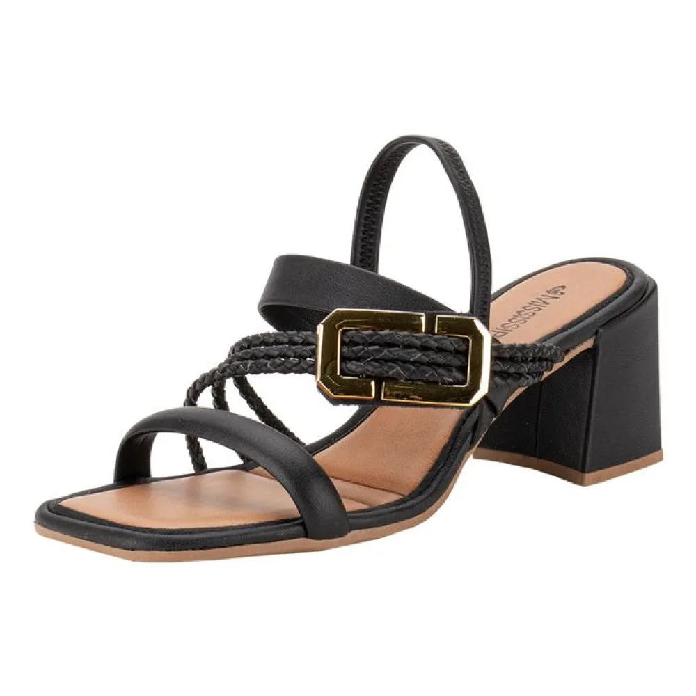 Sandália Feminina Salto Grosso Dakota MC662 PRETO 34