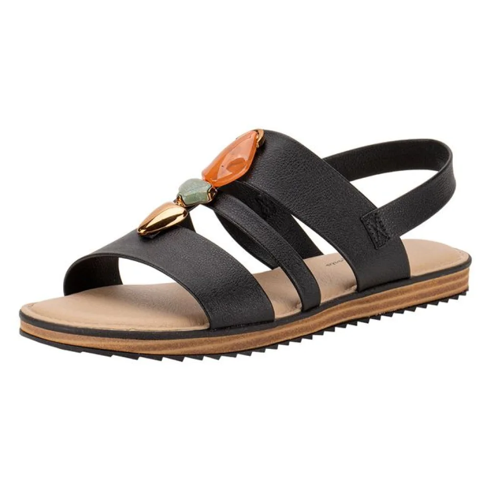 Sandália Feminina Flat Modare 7141144 PRETO 35