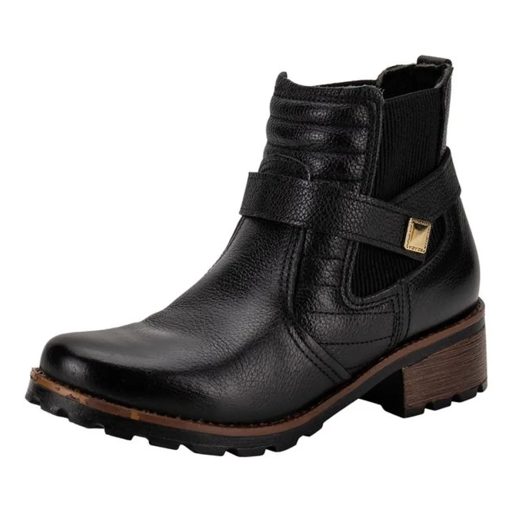 Bota Feminina Cano Baixo Pegada 281412 PRETO 35