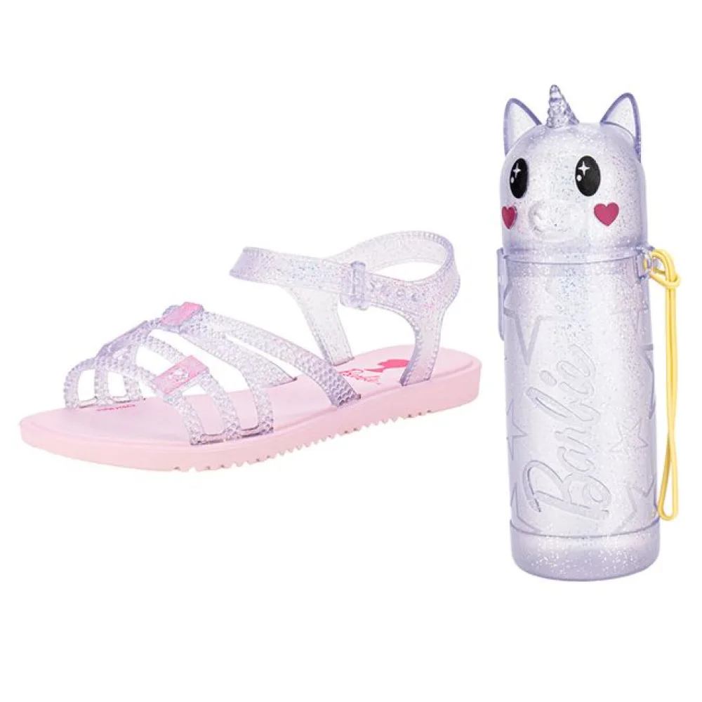 Kit Sandália Infantil Barbie Uni e Estojo Grendene Kids 23057 LILÁS 26/27