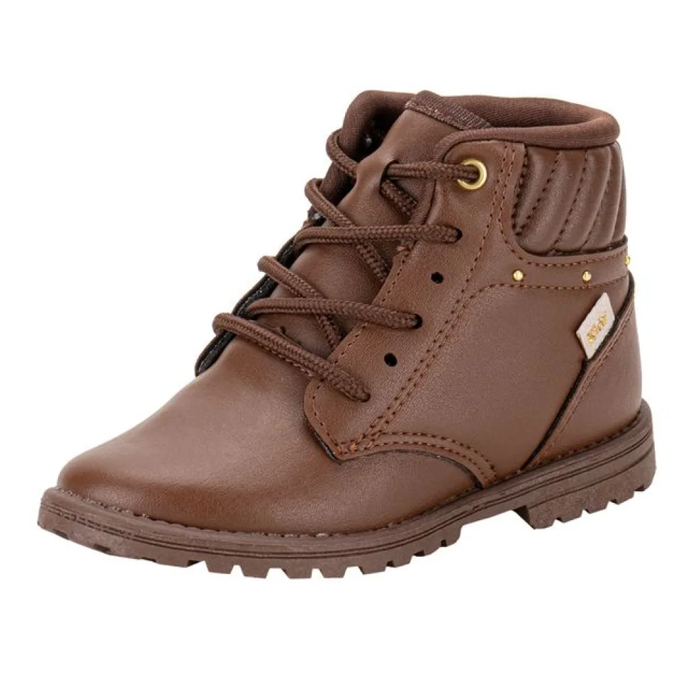 Bota Infantil Coturno Fashion Baby Kidy 0840091 CAFÉ 22