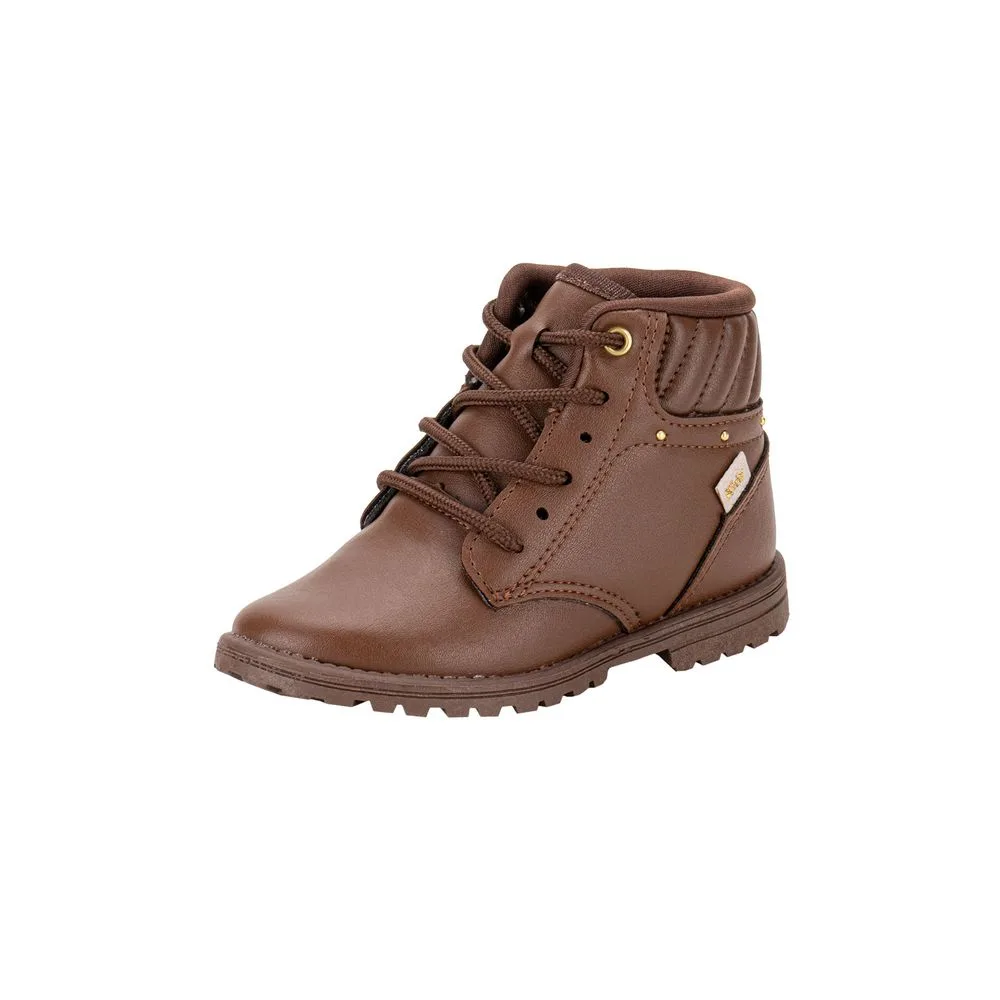 Bota Infantil Coturno Fashion Baby Kidy 0840091 CAFÉ 22